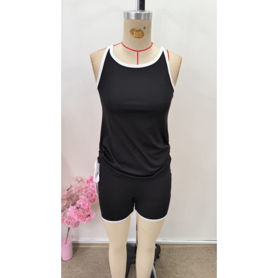 Kadın Askılı Yuvarlak Yaka Arkadan çapraz Detaylı Dalgıç Bluz Ve Kısa Short Ikili Takım , 31031