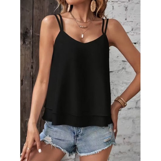 Kadın Ip Askılı V Yakalı Sandy Bluz , 31027