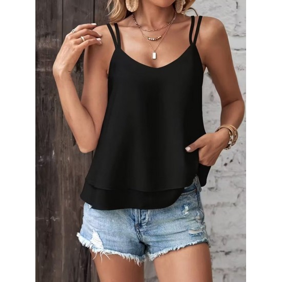 Kadın Ip Askılı V Yakalı Sandy Bluz , 31027