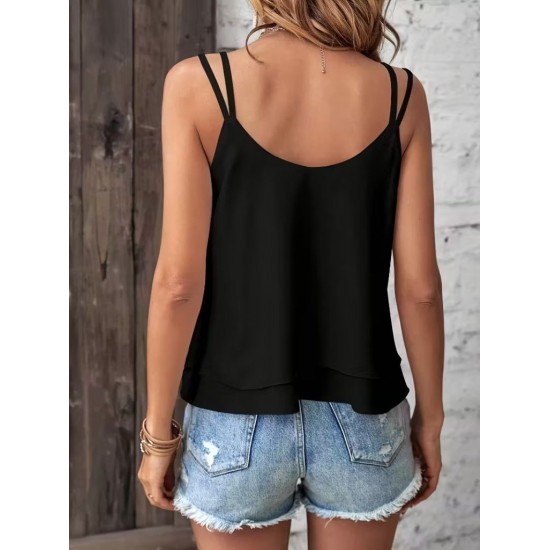 Kadın Ip Askılı V Yakalı Sandy Bluz , 31027