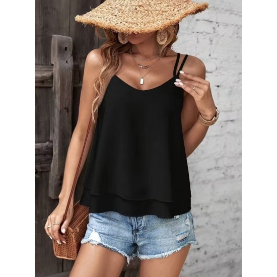 Kadın Ip Askılı V Yakalı Sandy Bluz , 31027