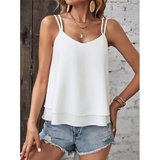 Kadın Ip Askılı V Yakalı Sandy Bluz , 31026