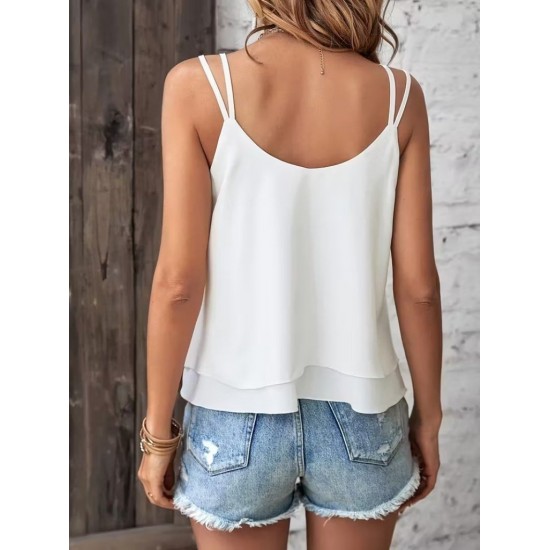 Kadın Ip Askılı V Yakalı Sandy Bluz , 31026