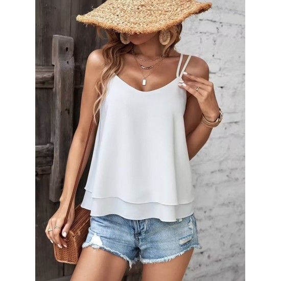 Kadın Ip Askılı V Yakalı Sandy Bluz , 31026