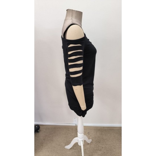 Kadın Omuzlardan Açık Askılı Lazer Kesim Detaylı Viskon Bluz, 31037