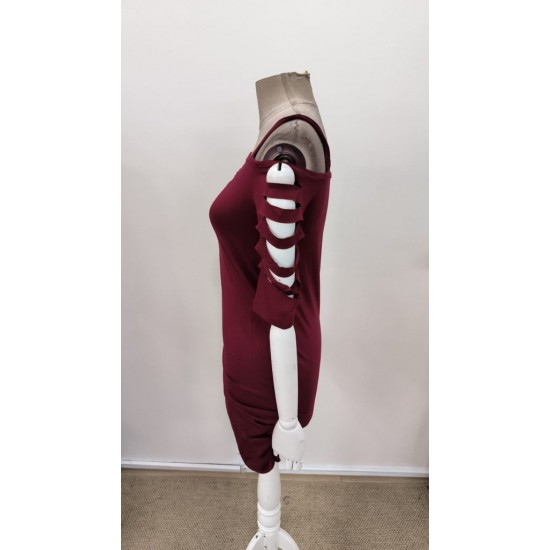 Kadın Omuzlardan Açık Askılı Lazer Kesim Detaylı Viskon Bluz, 31035