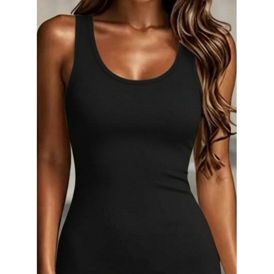 Kadın Askılı Yuvarlak Yakalı Kısa Dalgıç Elbise, 31034