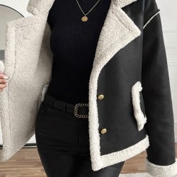 Kadın Uzun Kollu Yakalı önden Düğmeli Cep Detaylı Süet Ceket, 31043 Kadın Uzun Kollu Yakalı önden Düğmeli Cep Detaylı Süet Ceket, 31043