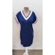 Kadın Kısa Kollu V Yakalı Kısa Viskon Iki Iplik Elbise , 31058