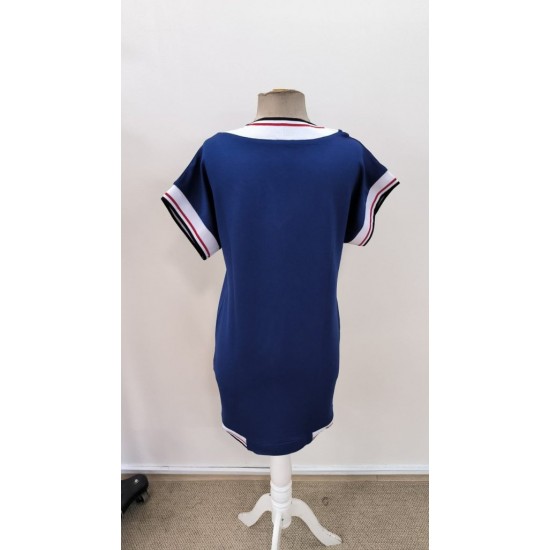 Kadın Kısa Kollu V Yakalı Kısa Viskon Iki Iplik Elbise , 31058