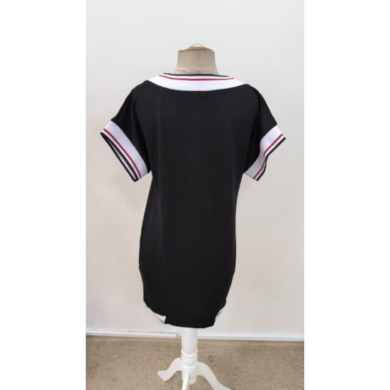 Kadın Kısa Kollu V Yakalı Kısa Viskon Iki Iplik Elbise , 31057