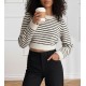 Kadın Uzun Kollu Balıkçı Yaka Crop Triko Bluz, 31067