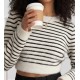 Kadın Uzun Kollu Balıkçı Yaka Crop Triko Bluz, 31067
