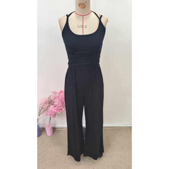 Kadın Askılı Yuvarlak Yaka Uzun Viskon Tulum , 31072