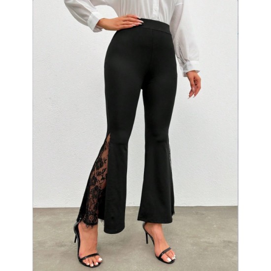 Kadın Ispanyol Paça  Dantel Detay Dalgıç Tayt, 31080