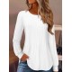 Kadın Uzun Kollu Yuvarlak Yaka Nervürlü Bluz , 31095