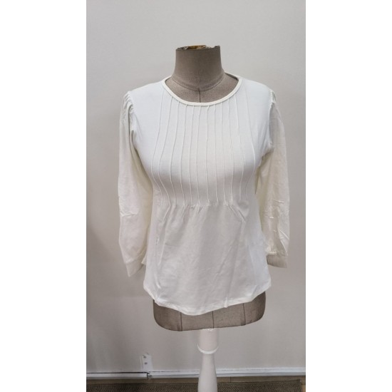 Kadın Uzun Kollu Yuvarlak Yaka Nervürlü Bluz , 31095