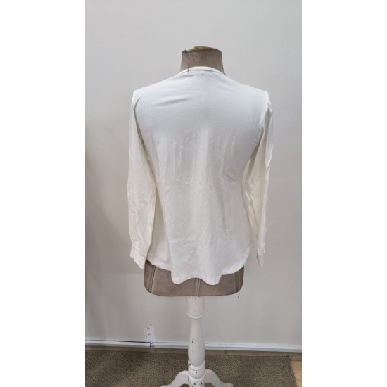 Kadın Uzun Kollu Yuvarlak Yaka Nervürlü Bluz , 31095