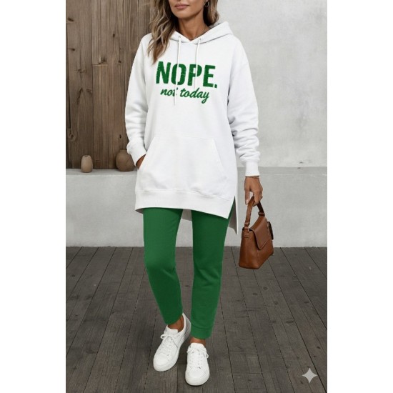 Kadın Uzun Kollu Kapşonlu Bağcıklı Viskon Iki Iplik Sweat, 31100