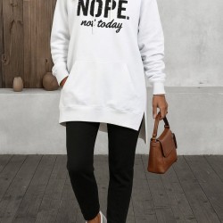 Kadın Uzun Kollu Kapşonlu Bağcıklı Viskon Iki Iplik Sweat, 31099