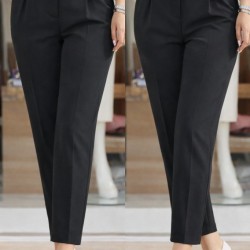 Kadın Yüksek Bel Cepli Paça Ağzı Pile Detaylı Ithal Krep Pantolon , 31101