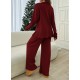 Kadın Uzun Kollu V Yakalı şardonlu Kaşkorse Bluz Ve Pantolon Ikili Takım , 31112