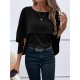 Kadın Kısa Kollu Yuvarlak Yakalı Geniş Kesimli Yarasa Kollu Sandy Bluz, 31116