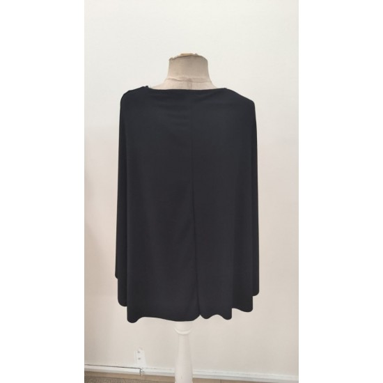 Kadın Kısa Kollu Yuvarlak Yakalı Geniş Kesimli Yarasa Kollu Sandy Bluz, 31116