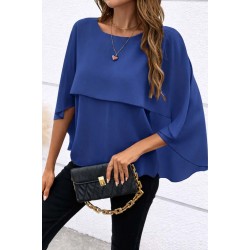 Kadın Kısa Kollu Yuvarlak Yakalı Geniş Kesimli Yarasa Kollu Sandy Bluz, 31115 Kadın Kısa Kollu Yuvarlak Yakalı Geniş Kesimli Yarasa Kollu Sandy Bluz, 31115