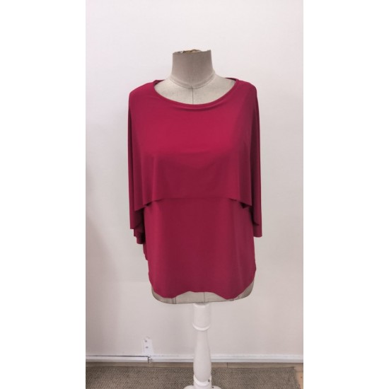 Kadın Kısa Kollu Yuvarlak Yakalı Geniş Kesimli Yarasa Kollu Sandy Bluz, 31114