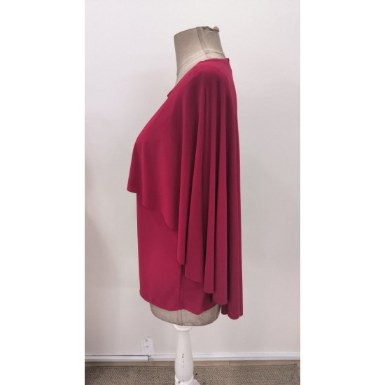 Kadın Kısa Kollu Yuvarlak Yakalı Geniş Kesimli Yarasa Kollu Sandy Bluz, 31114