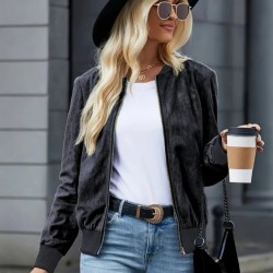 Kadın Uzun Kollu önden Fermuarlı Süet Ceket , 31127 Kadın Uzun Kollu önden Fermuarlı Süet Ceket , 31127