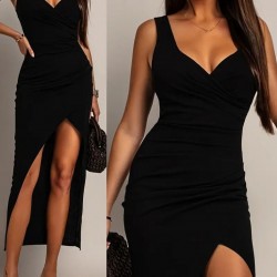 Kadın Askılı Kruvaze Yakalı önden Asimetrik Kesim Detaylı Uzun Ithal Elbise, 31126 Kadın Askılı Kruvaze Yakalı önden Asimetrik Kesim Detaylı Uzun Ithal Elbise, 31126