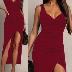 Kadın Askılı Kruvaze Yakalı önden Asimetrik Kesim Detaylı Uzun Ithal Elbise, 31125 Kadın Askılı Kruvaze Yakalı önden Asimetrik Kesim Detaylı Uzun Ithal Elbise, 31125