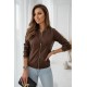 Kadın Uzun Kollu Ribanalı önden Fermuarlı Deri Ceket, 31123