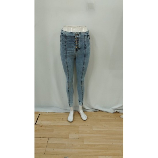 Kadın Yüksek Bel önden Düğmeli Jean Pantolon , 31138