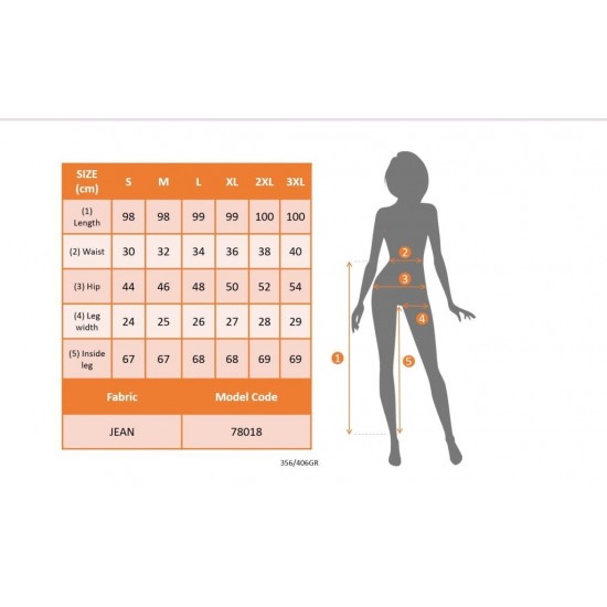 Kadın Yüksek Bel önden Düğmeli Jean Pantolon , 31138