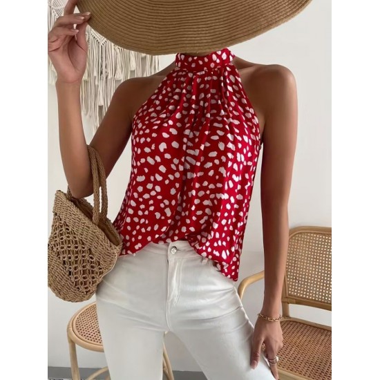 Kadın Omuzlardan Balıkçı Yaka Arkadan Bağlamalı Desenli Süprem Bluz , 31136