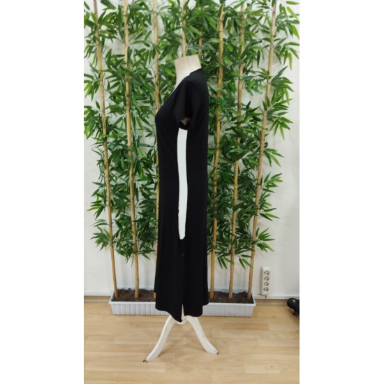 Kadın Kısa Kollu V Yakalı Yandan şerit Ve Yırtmaçlı Viskon Uzun Elbise, 31135