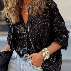 Kadın Uzun Kollu önü Fermuarlı Kısa Pulpayet Ceket, 31149 Kadın Uzun Kollu önü Fermuarlı Kısa Pulpayet Ceket, 31149