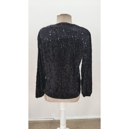 Kadın Uzun Kollu önü Fermuarlı Kısa Pulpayet Ceket, 31149