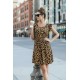 Kadın Kısa Fırfır Kollu Yakası Açık Leopar Desenli Kısa Kiloş Süprem Elbise, 31154 Kadın Kısa Fırfır Kollu Yakası Açık Leopar Desenli Kısa Kiloş Süprem Elbise, 31154