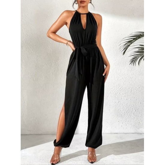 Kadın Omuzlardan Açık Damla Detaylı Yandan Yırtmaçlı Belden Kuşaklı Viskon Tulum , 31158 Kadın Omuzlardan Açık Damla Detaylı Yandan Yırtmaçlı Belden Kuşaklı Viskon Tulum , 31158