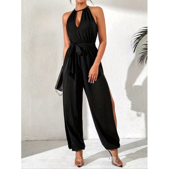 Kadın Omuzlardan Açık Damla Detaylı Yandan Yırtmaçlı Belden Kuşaklı Viskon Tulum , 31158 Kadın Omuzlardan Açık Damla Detaylı Yandan Yırtmaçlı Belden Kuşaklı Viskon Tulum , 31158