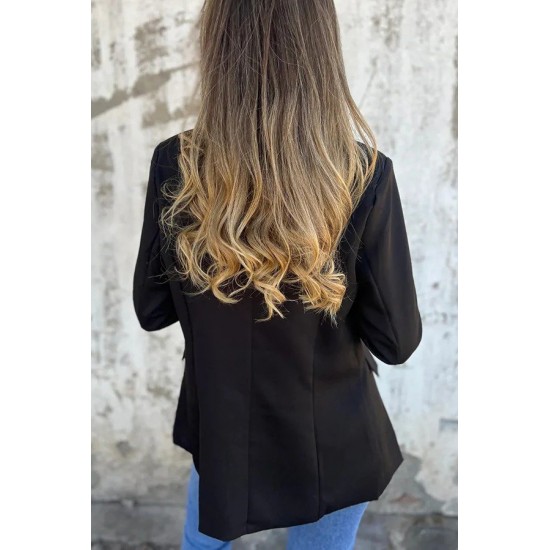 Kadın Uzun Kollu Yakalı önü Açık Leopar Desen Detaylı Astarlı Atlas Ceket, 31162