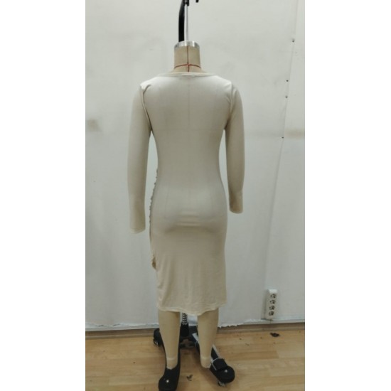 Kadın Uzun Kollu Kruvaze Yakalı Yandan Büzgülü önden çapraz Detaylı Midi Kadife Elbise , 31160