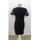 Kadın Kısa Kollu V Lazer Yaka Kesimli Kısa Ithal Krep Elbise , 31180
