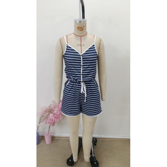 Kadın Askılı V Yakalı Belden Kuşaklı Düğmeli Cep Detaylı Kısa Viskon Tulum , 31176