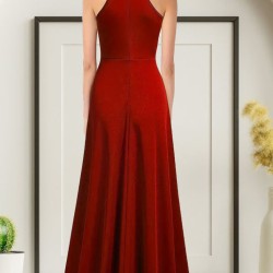 Kadın Kolsuz Halter Yaka Derin Yırtmaç Detaylı Tam Boy Ithal Krep Elbise, 31259 Kadın Kolsuz Halter Yaka Derin Yırtmaç Detaylı Tam Boy Ithal Krep Elbise, 31259