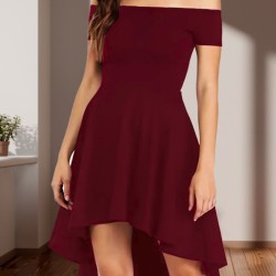 Kadın Kısa Kollu Madonna Yaka önü Kısa Arkası Uzun Ithal Krep Elbise, 31251 Kadın Kısa Kollu Madonna Yaka önü Kısa Arkası Uzun Ithal Krep Elbise, 31251